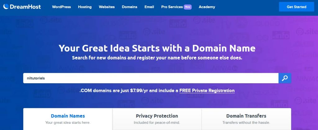 Dreamhost Domain Name Provider